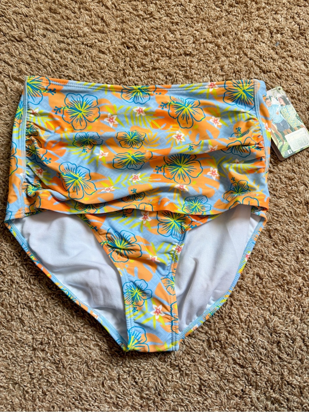 Swimzip Tummy Control High Waisted Swimsuit Bikini Bottoms Floral